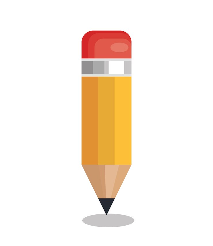 Vector potlood school aanbod geïsoleerd pictogram