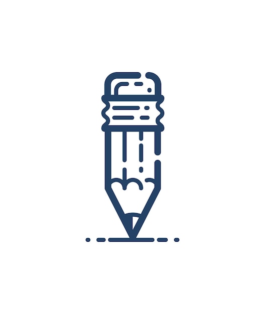 Potlood vector eenvoudige lineaire pictogram, onderwijs en wetenschap lijn kunst symbool, schrijven en tekenen kunstenaar.