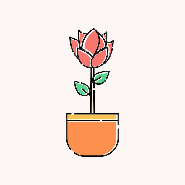 Vector potplant symbool pictogram ontwerp plant illustratie