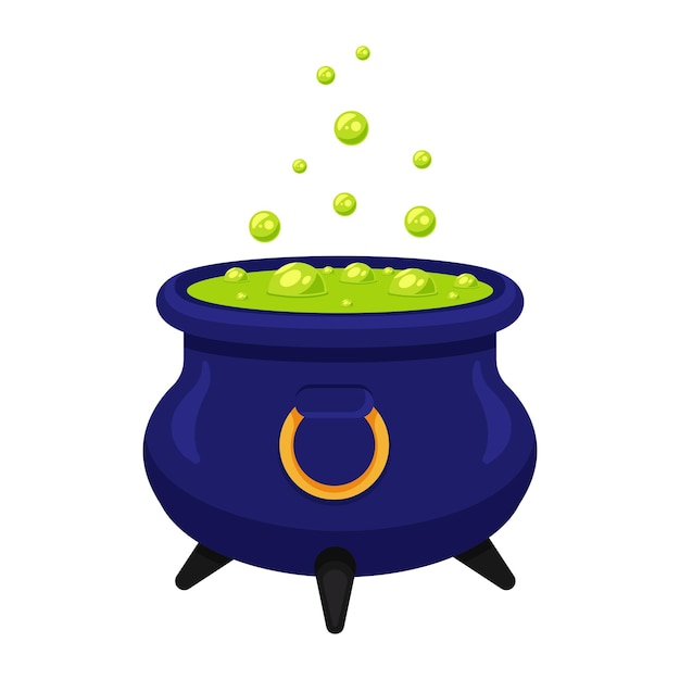 Pots with a potion on a white background