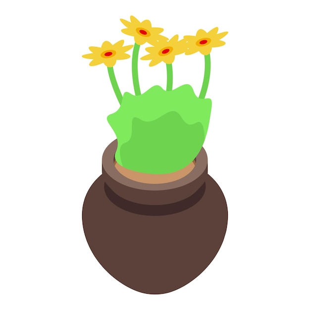 Potted flowers icon Isometric of Potted flowers vector icon for web design isolated on white background