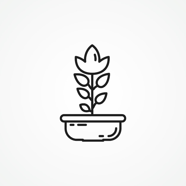 Potted house plant line icon potted house plant web linear icon