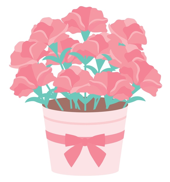 Potted pink carnation of the Mother's Day