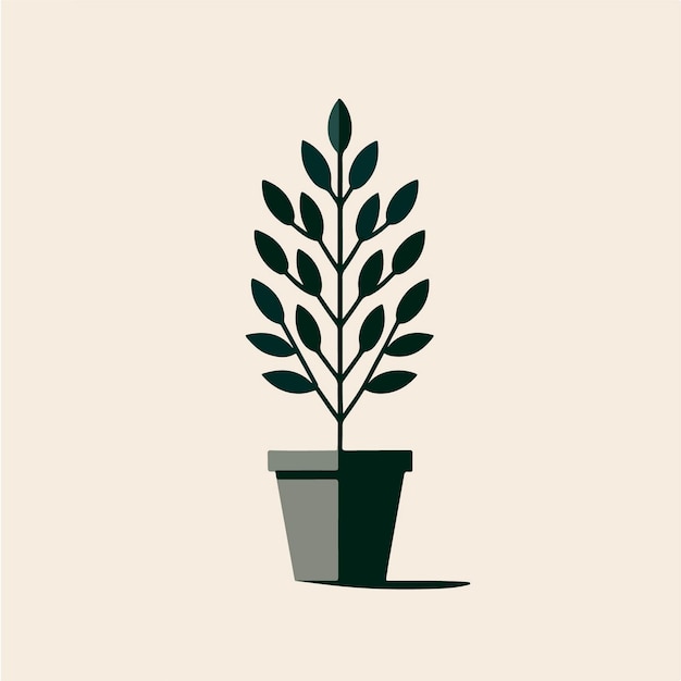 Vector potted plant simplicity