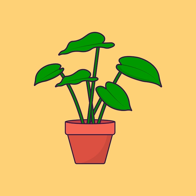 Illustrazione vettoriale di pianta in vaso