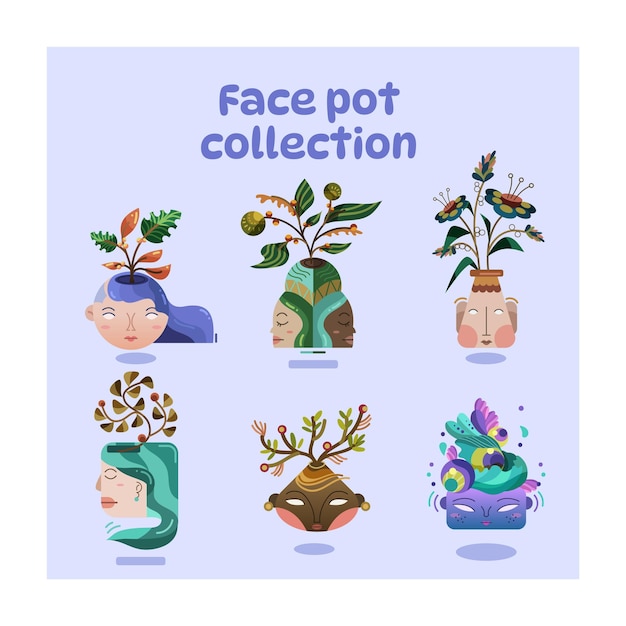 Vector potten collectie diversiteit
