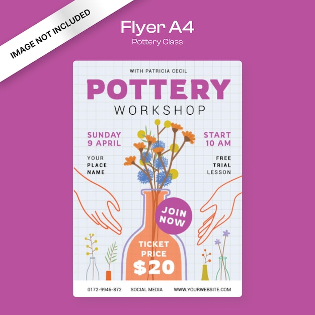 Pottery class flyer template