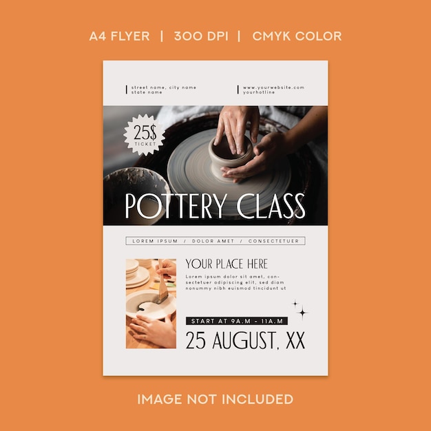 Vector pottery class-flyer