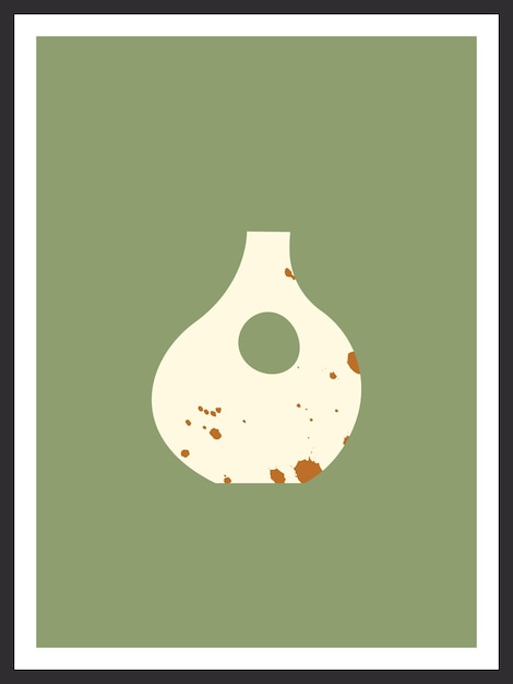 pottery illustration wall art neutral colors design element