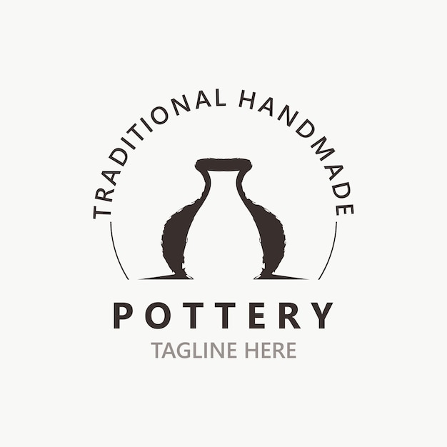 Pottery logo design handmade creative traditional mug craft concept inspiration nature workshop