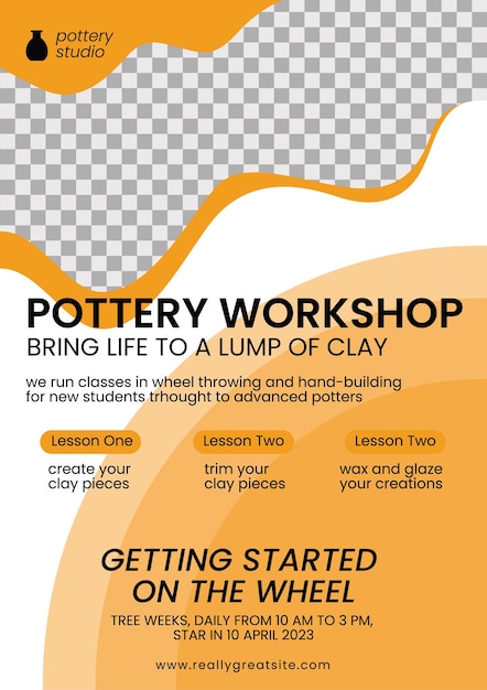 pottery workshop flyer template