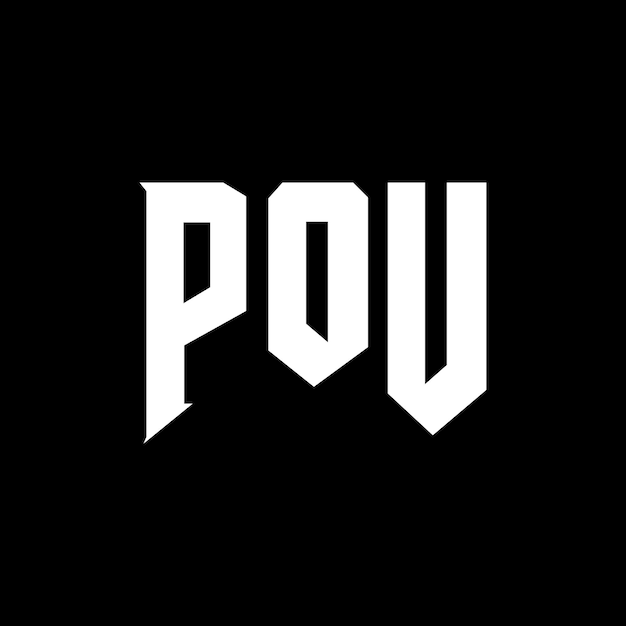 POU (ポウ) とはテクノロジー会社のロゴデザインで黒と白の色の組み合わせPOUのロゴ POUのベクトル POUのデザイン POUのアイコン POUのアルファベット POUのタイポグラフィーのロゴデザインです