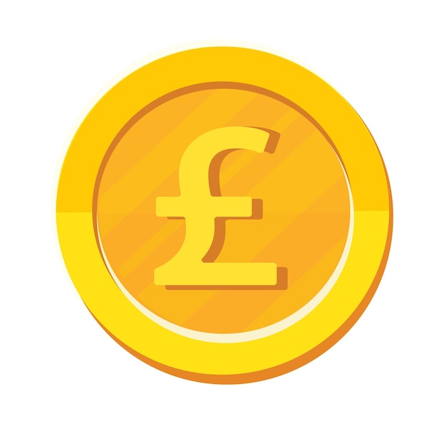 Pound gold coin vector illustration