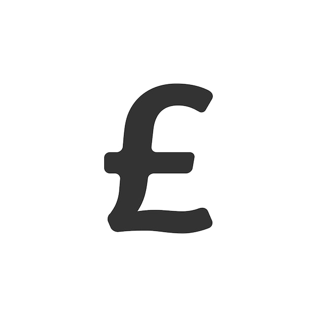 Pound sterling symbol icon in black and white