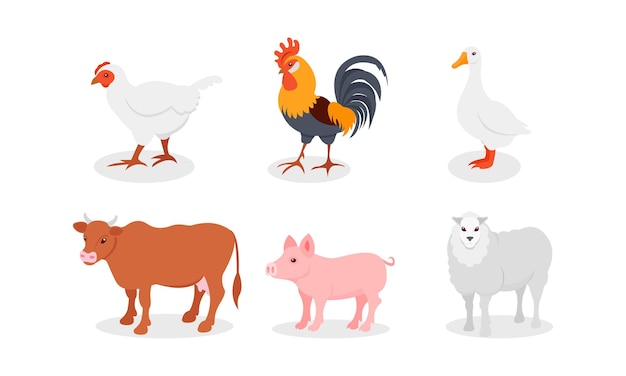 ベクトル 村の ⁇ や他の農場の動物,例えば ⁇ ,オオカミ,ガチョウ,牛,豚,羊,肉や牛乳用の家畜