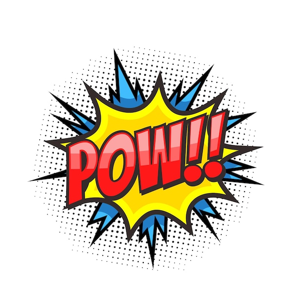 pow text dialog expression comic pop art style
