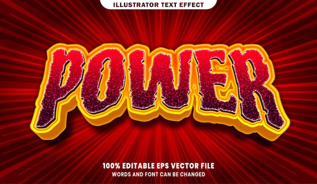 Power 3d bewerkbaar tekststijleffect