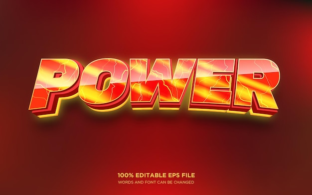 Power 3d bewerkbaar tekststijleffect