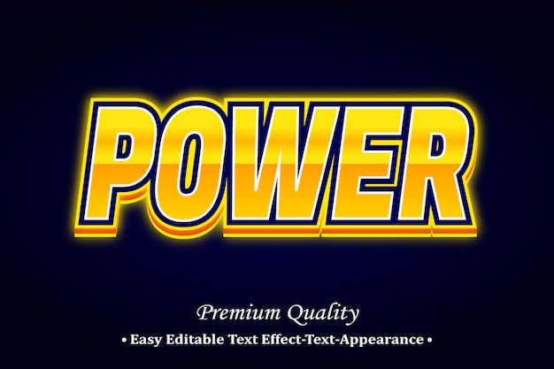 Power 3d font style effect