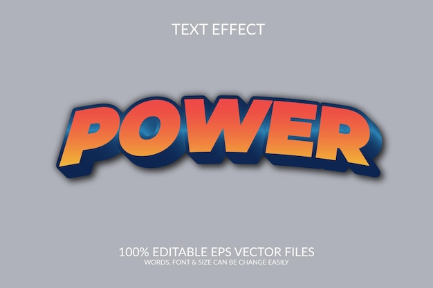Полностью редактируемый векторный текстовый эффект Power 3D