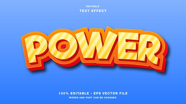 パワー3dスタイルの編集可能なテキスト効果