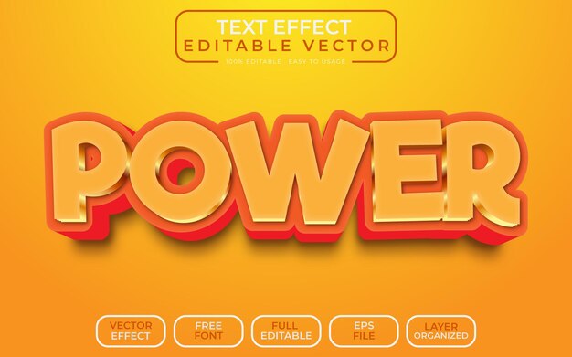 Power 3D Text Effect EPS Vector File