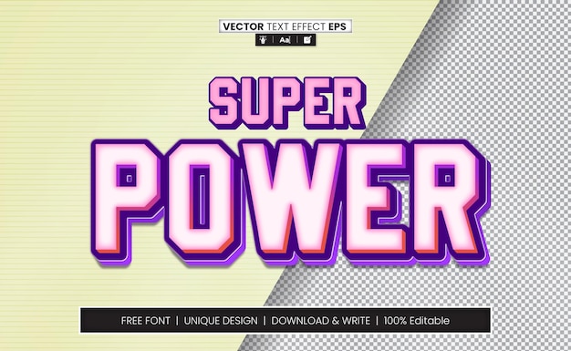 Power 3D Text Effect Fully Editable