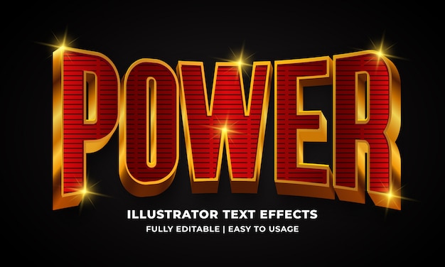 Vector power 3d text style effect