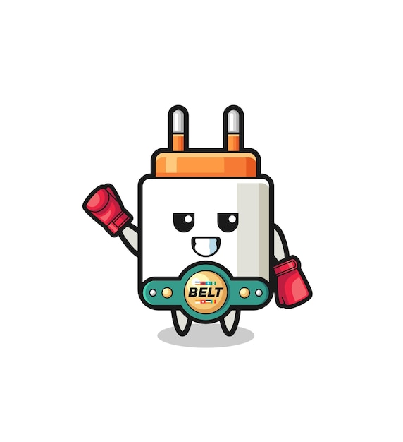 Power adapter boxer mascot character