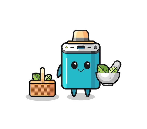 power bank herbalist cute cartoon  cute design