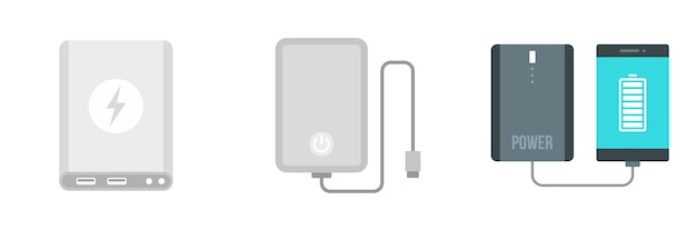 Vector power bank icon set