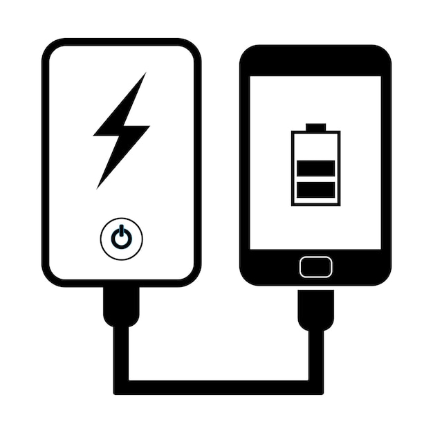 Power bank pictogram logo vector ontwerpsjabloon