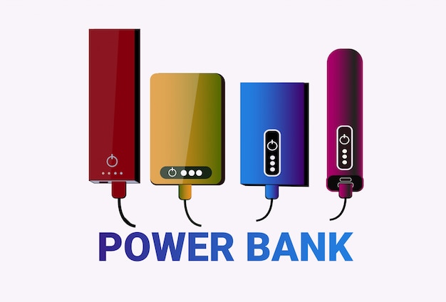 Power Banks Set Colorful Chargers Collection Draagbaar batterijapparaat