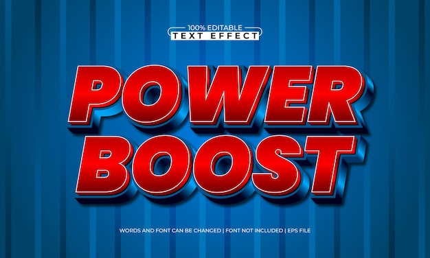 power boost bewerkbare tekst-effect met een super en power tekst stijl