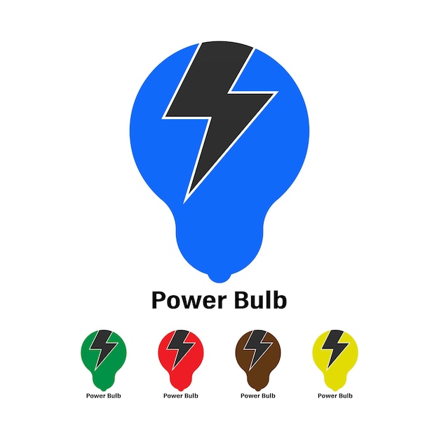 Vector power bulb logo and icon vector design template