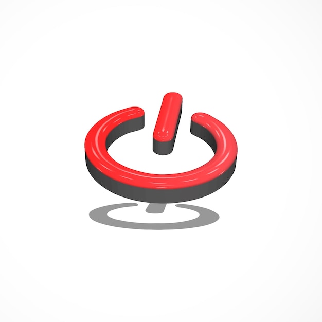 Vector power button 3d icon render