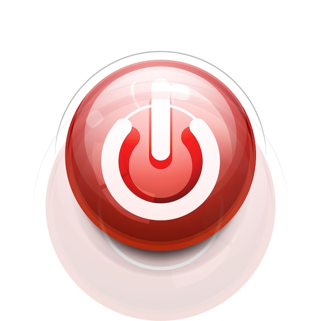 パワーボタンのアイコン スタートシンボル ウェブデザイン UI またはアプリケーションデザイン要素 ベクトルイラスト
