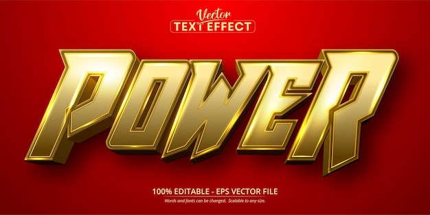 Power cartoon style editable text effect