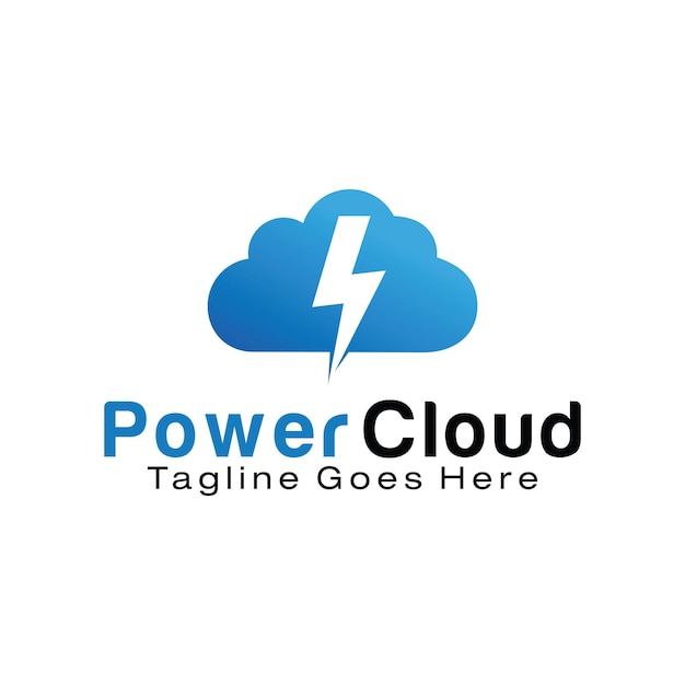 Modello di progettazione del logo power cloud