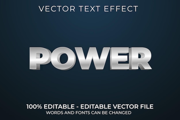 Power editable 3d text effect