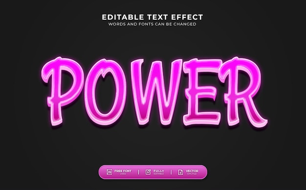 Power Editable Text Effect