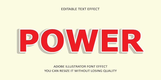 Power editable text effect