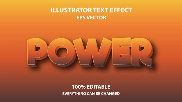 Vector power editable text effect