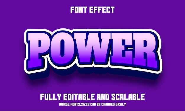 Power editable text effect