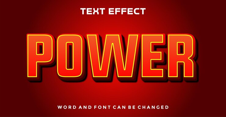 Power editable text effect