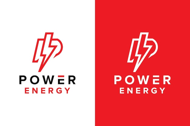 Power energy logo lettera p per power energy logo design