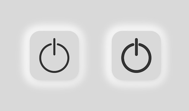 Power icon collection Power button power off symbol Sign switch vector