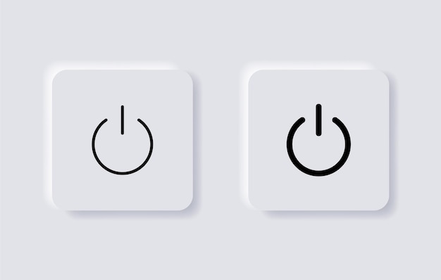 Power icon on off Buttons Energy switch sign in neumorphism neumorphic ui