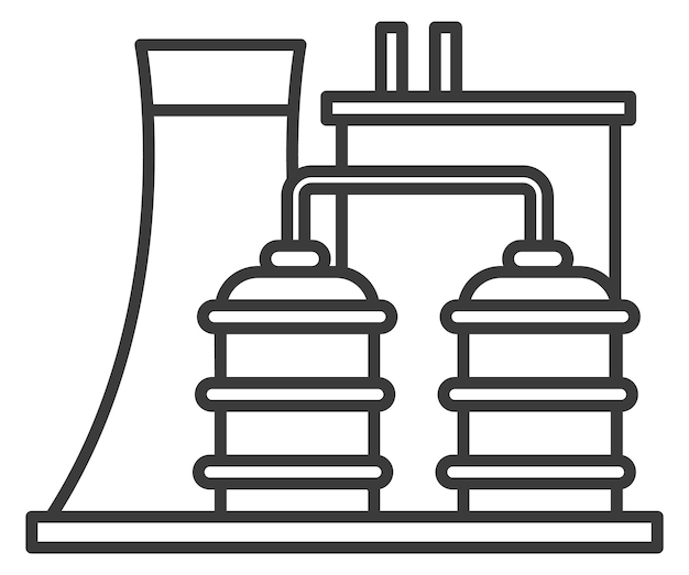 発電所の黒い線のアイコン製造棟