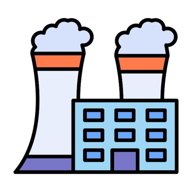 Power Plant Flat Illustration